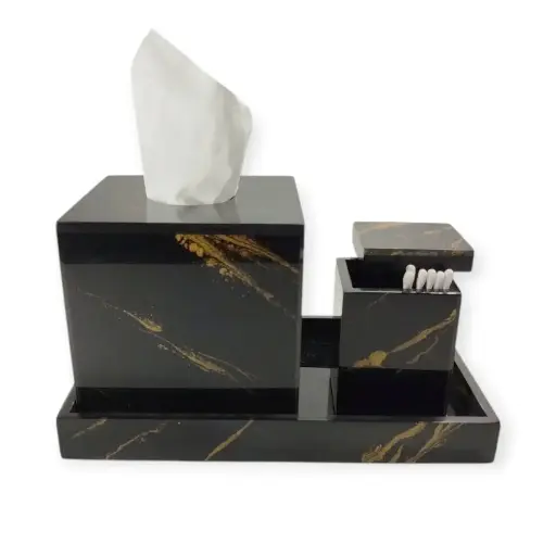 black gold veil bath accessories