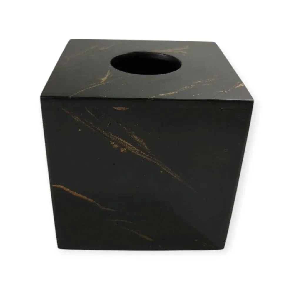 Black Gold Veil Marble CUUB Tissue Box