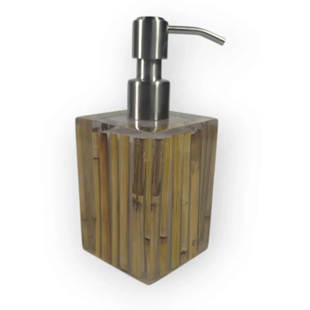 square soap pump BD013  | gold bamboo