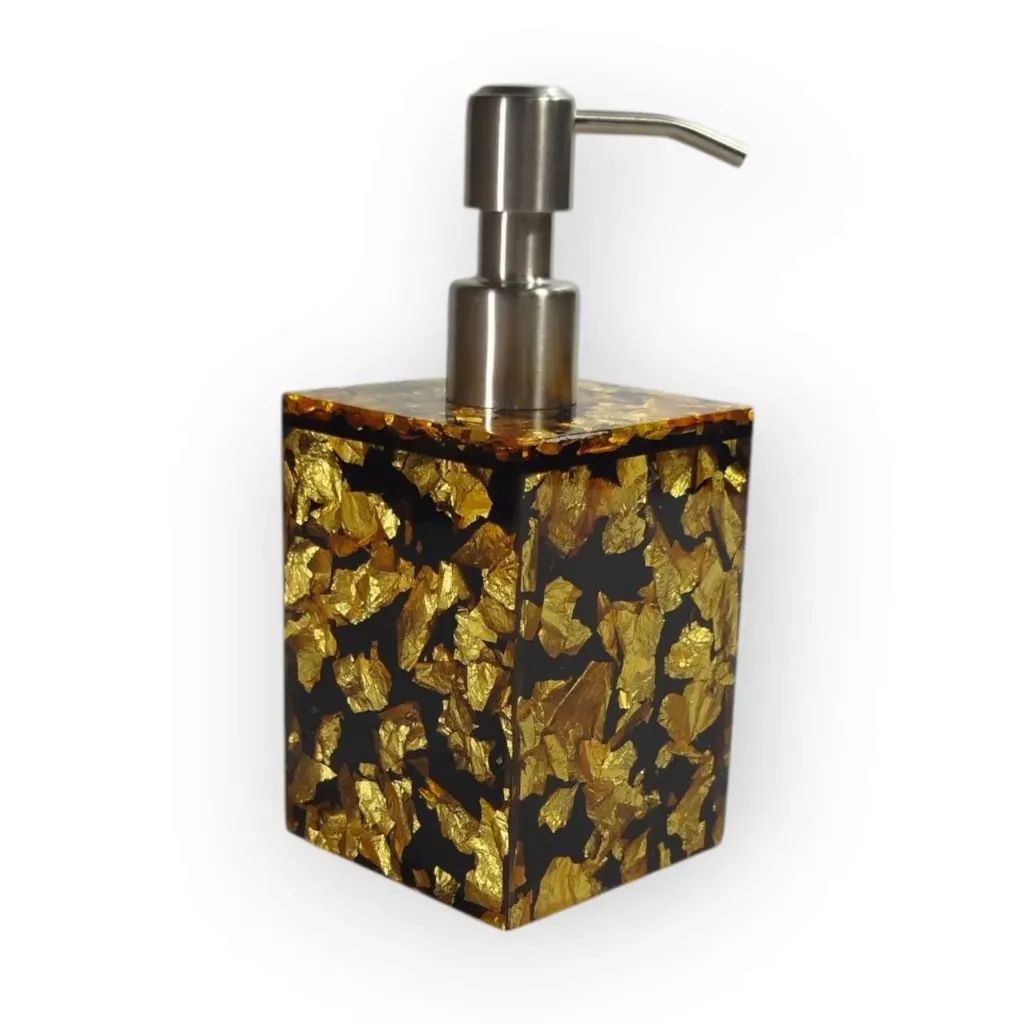 square soap pump BD063  | black gold
