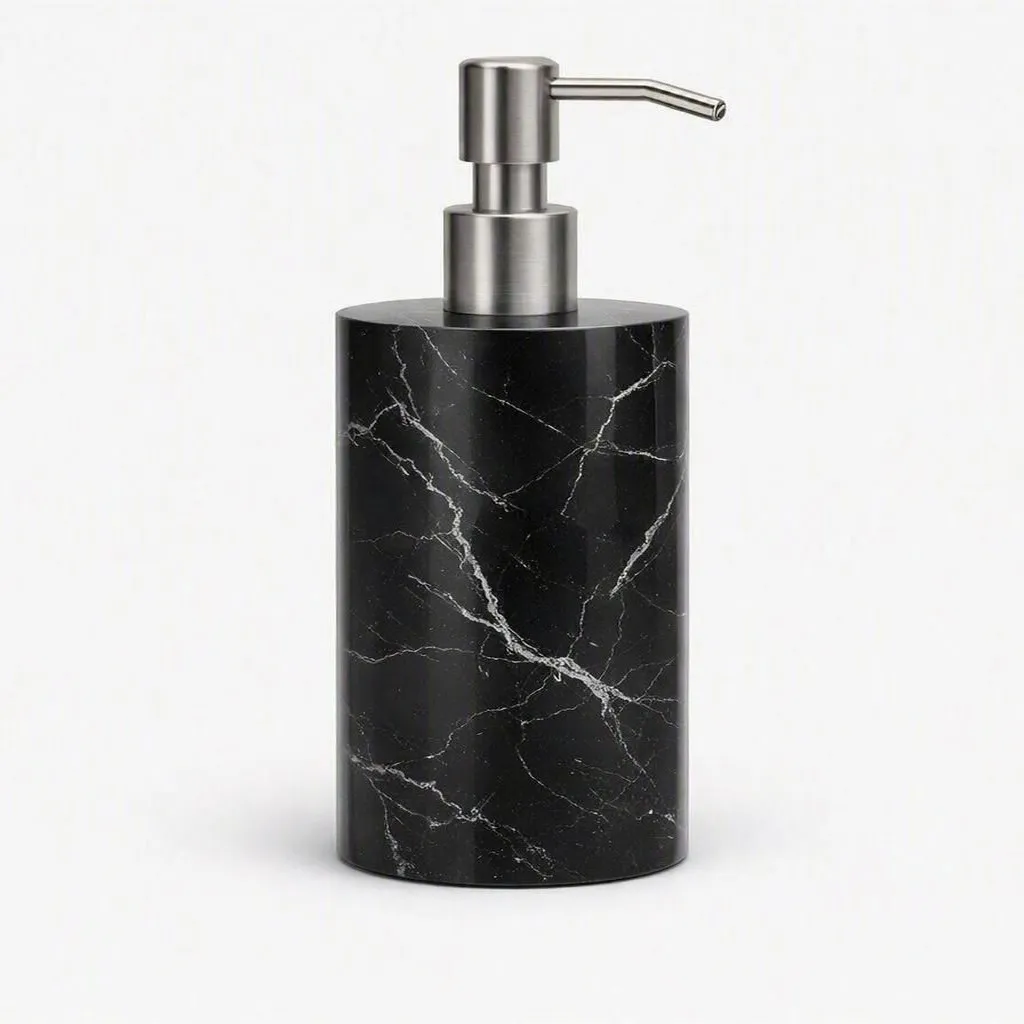 [BA712.06-LXG-BSV-F28SS-GP] RONDO 70 Dispenser Pump | Luxury Glow (Black Silver Vein, 120 mm | 280 mL, F28 Brushed Stainless)